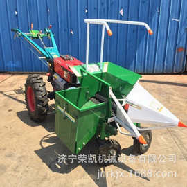 山地丘陵小地块玉米棒收割机 四川玉米手扶收获机前置收割台图片