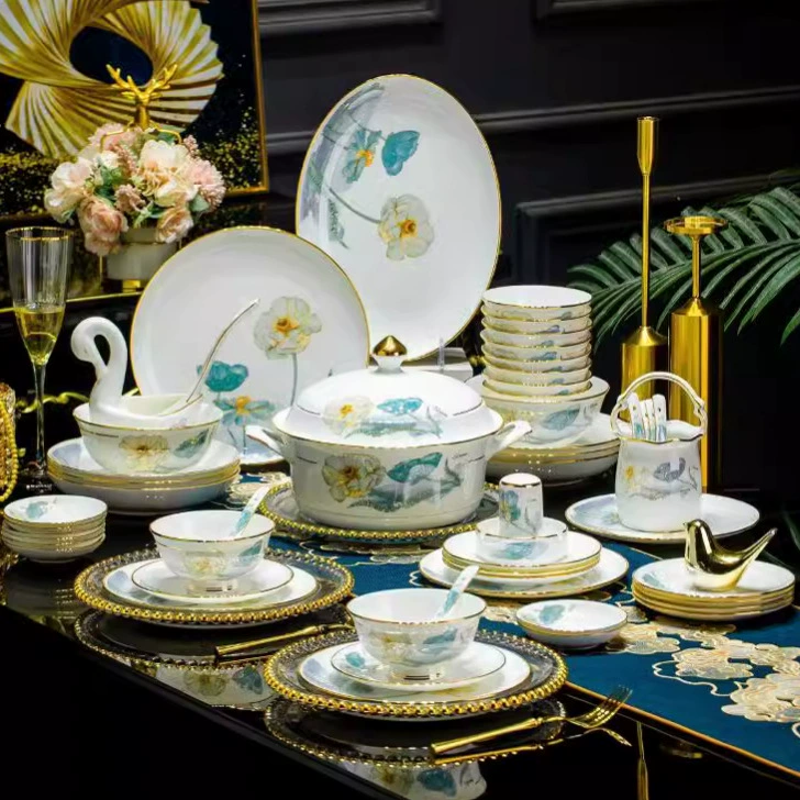Ceramic set, high quality high-end tableware, light luxury style, full set