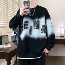 2025新款秋冬装圆领卫衣男加绒加厚青年长袖恤宽松秋衣帅气外套