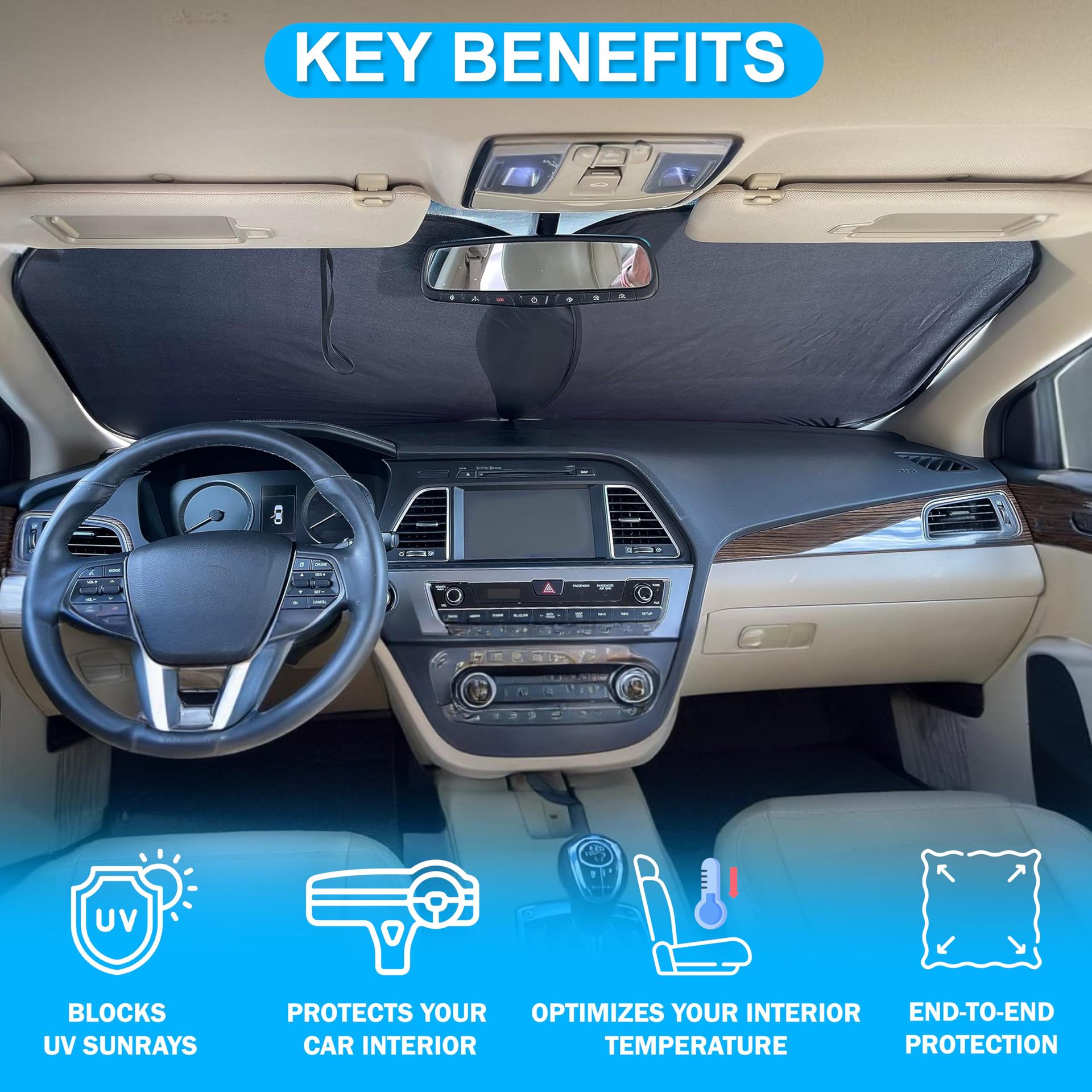Foldable custom car windshield sunshade, car side sunshade, sun protection sunshade, light-blocking car sunshade