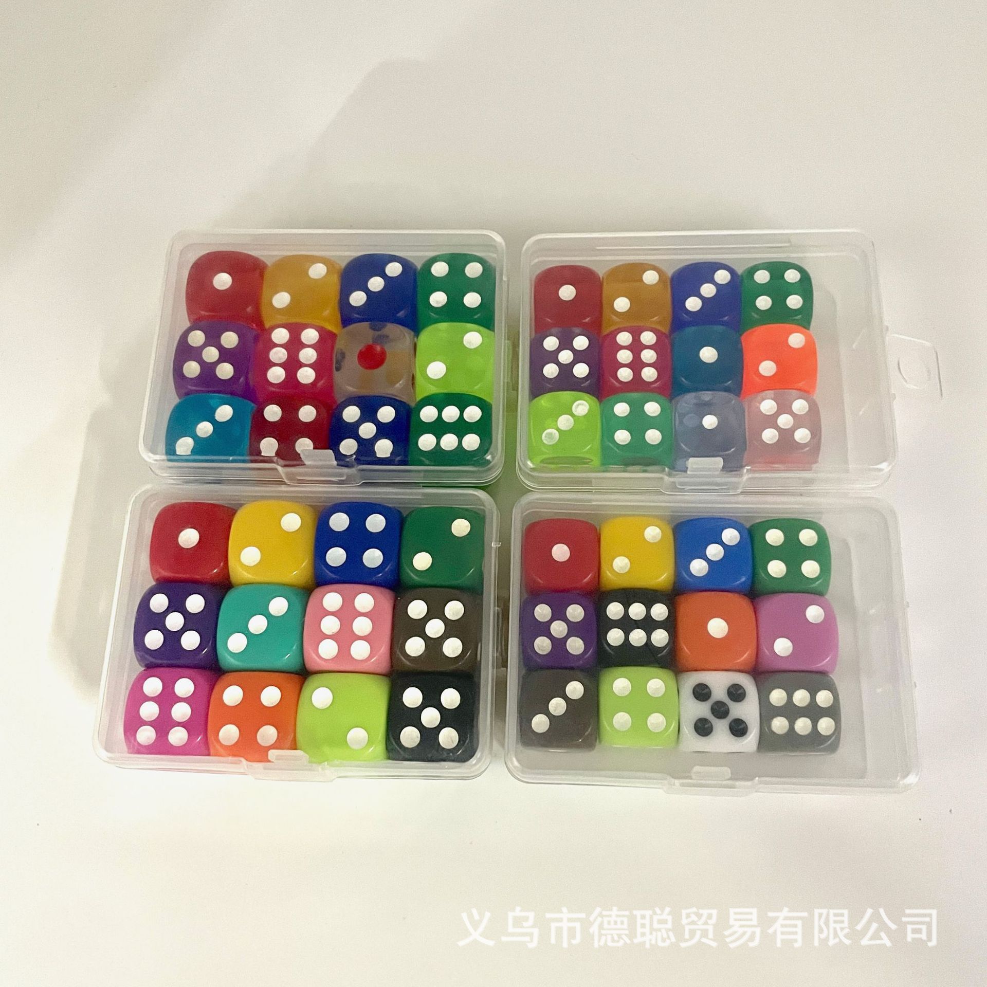 Small box 14mm 16mm clear and solid color 12 grain box dice throw sieve color