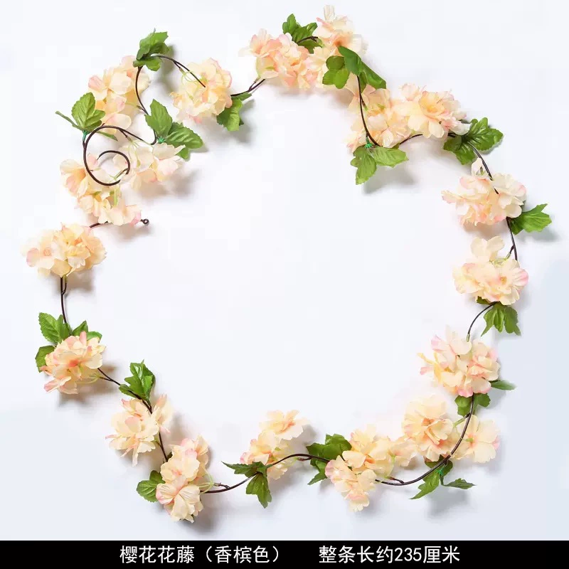 Моделированная ветка сакуры, искусственный цветок, лента для бара, свадебная ветвь, обод и защитное покрытие, развесить на стену