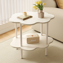 奶油风沙发边几边桌咖啡桌茶台现代简约小圆桌子极简小茶几小户型
