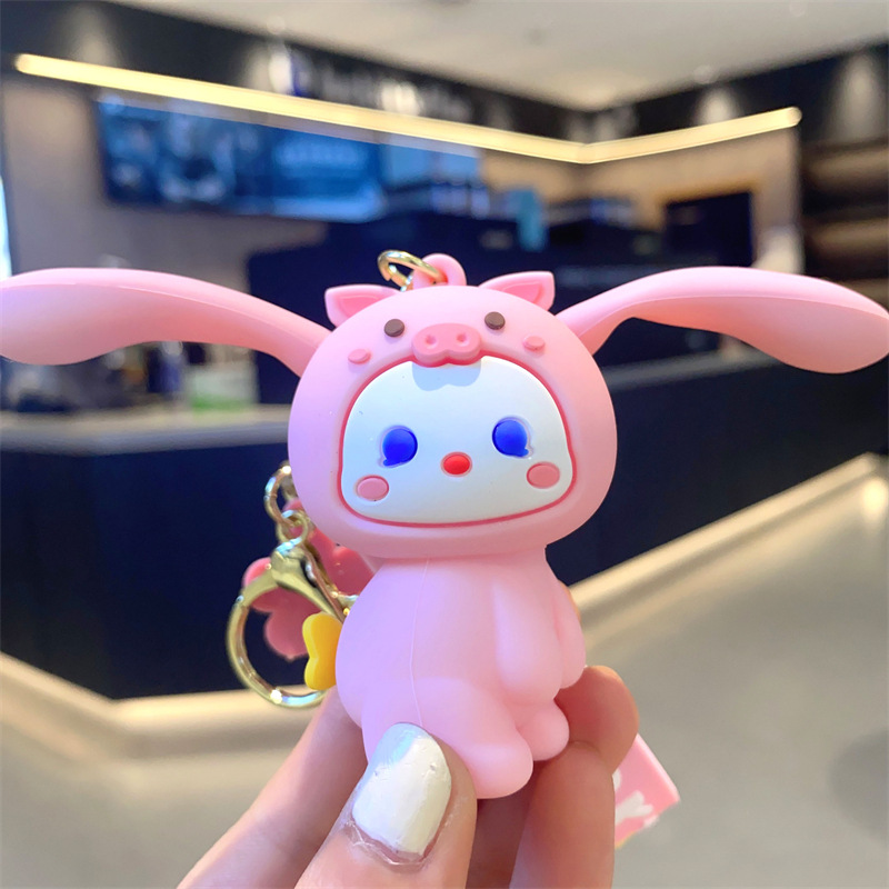 Descompresión vertical del oído llavero lindo artefacto de descompresión codicioso animal colgante pareja coche bolsa colgante regalo