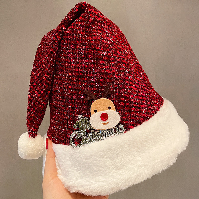 卸売りかわいいクリスマス帽子供成人サンタクロース帽子祝日衣装祝日プレゼントぬいぐるみ雪人帽|undefined