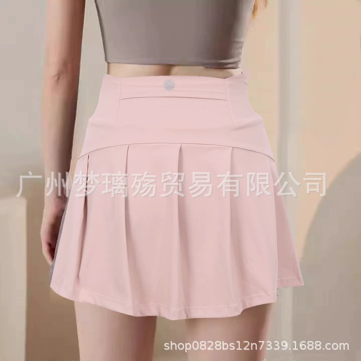 LULU оригинальная стандартная юбка для бадминтона, спортивная короткая юбка, женская юбка из ледяного шелка, высокая талия, дышащая, защита от воздействия