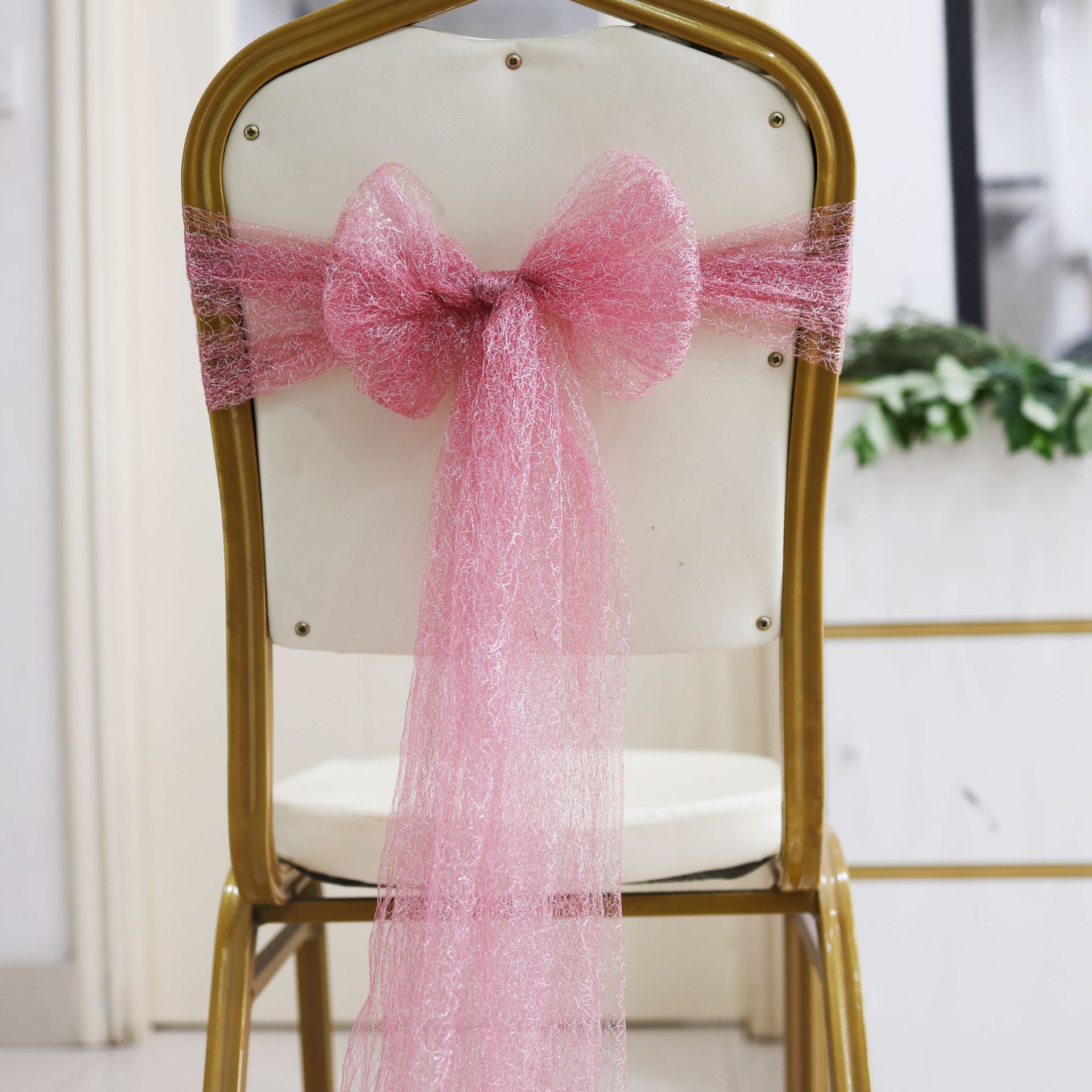 Arco de encaje silla de decoración correa silla de flor de boda cubierta silla de boda transfronteriza diseño de silla cinta tira