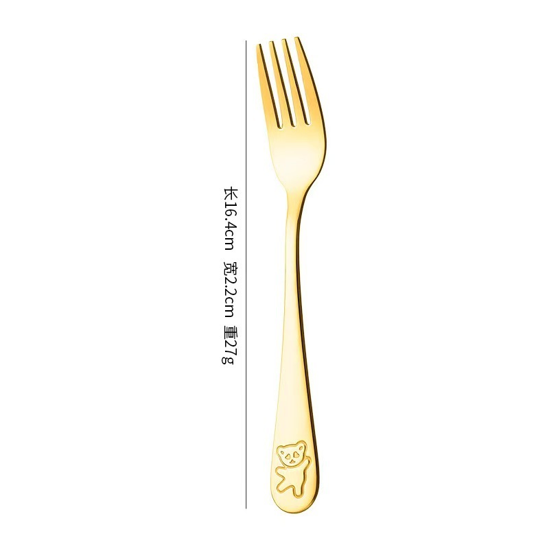 304不锈钢卡通小熊刀叉勺套装创意酒店亲子餐厅牛排西餐儿童餐具|undefined