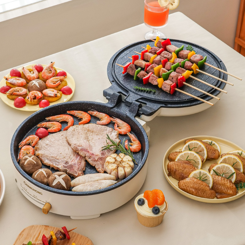 Household double-sided frying multi-functional electric pancake pan enlarged and deepened commercial breakfast pancake pan non-stick pan pancake artifact