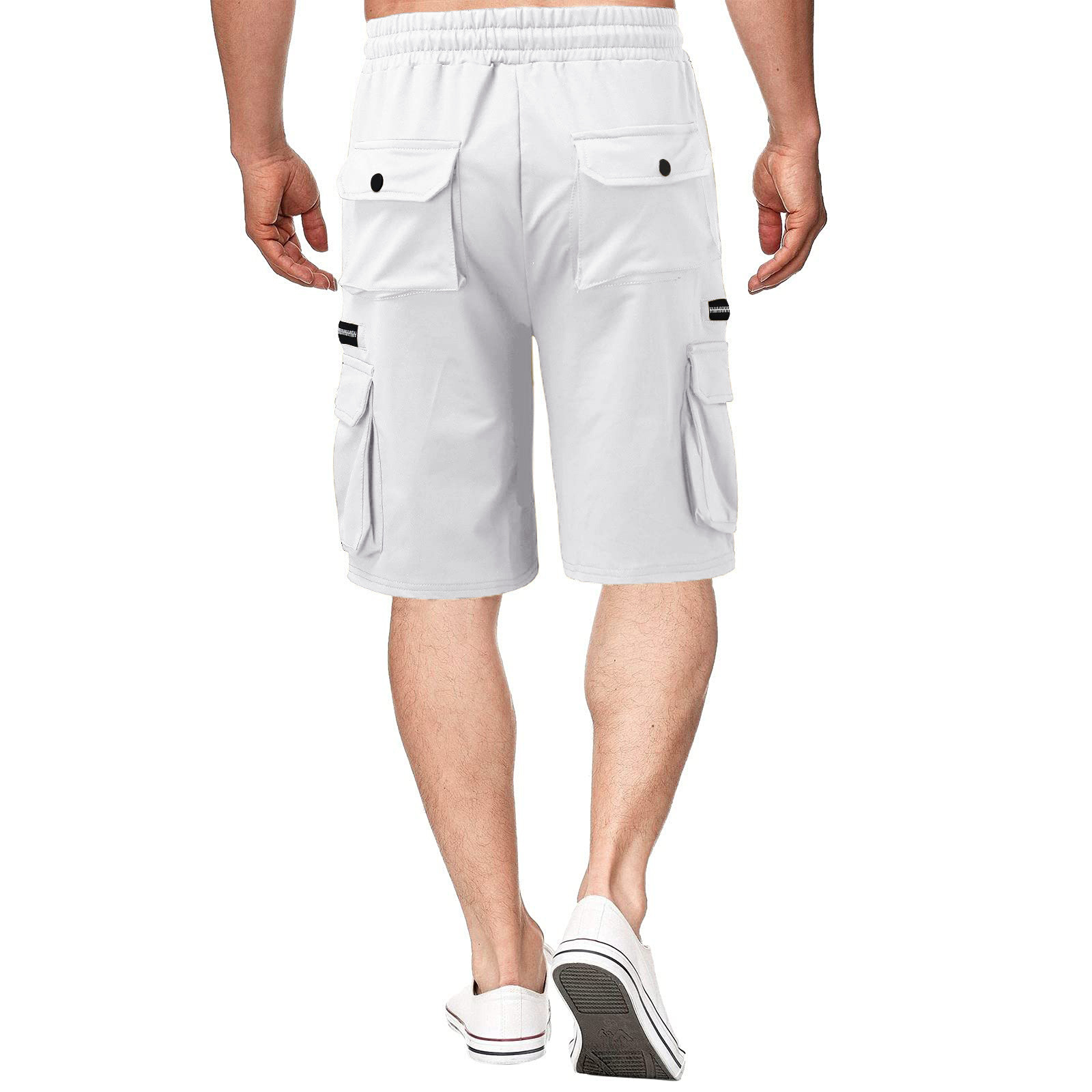 Herr sommar arbetsshorts i bomull, lös passform casual_voghion.com