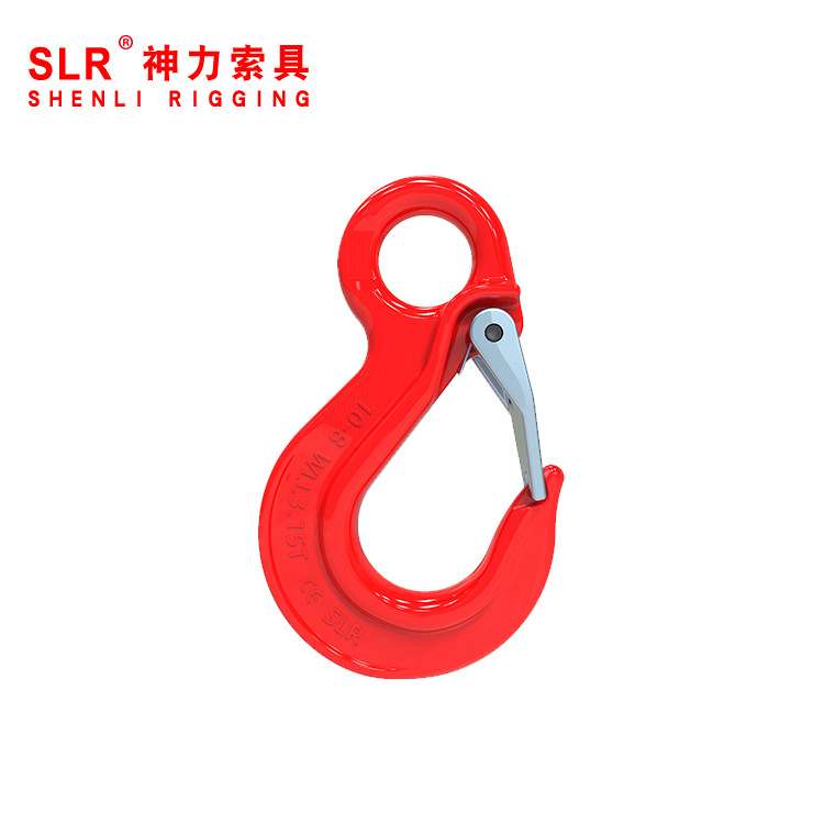 神力索具80级眼型滑钩合金钢吊环吊钩喷塑吊装货钩厂家批发