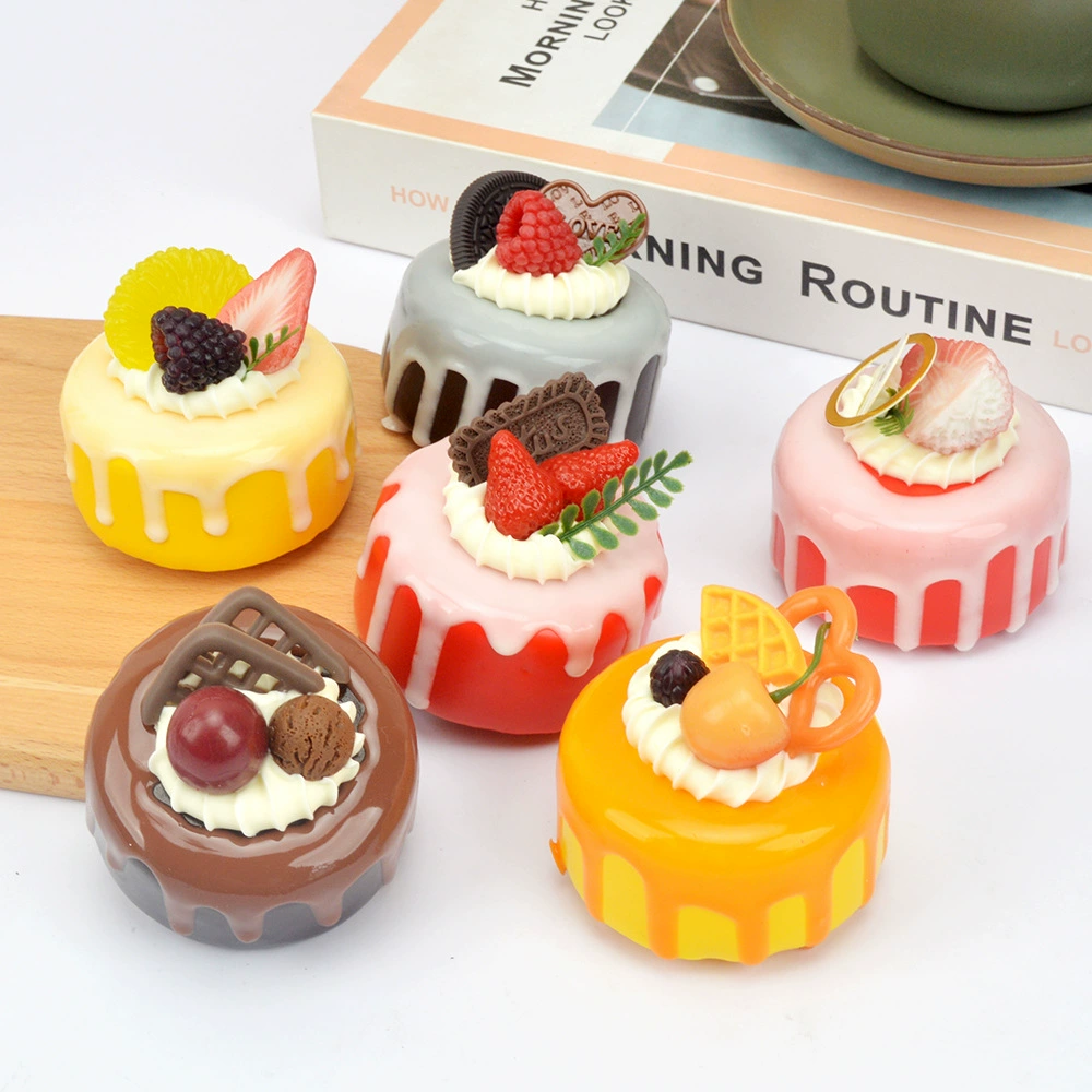 7 см искусственный кремовый торт, модель торта на день рождения, креативное украшение, реквизит для кино и телевидения, искусственная еда, магнит на холодильник, игрушка для еды