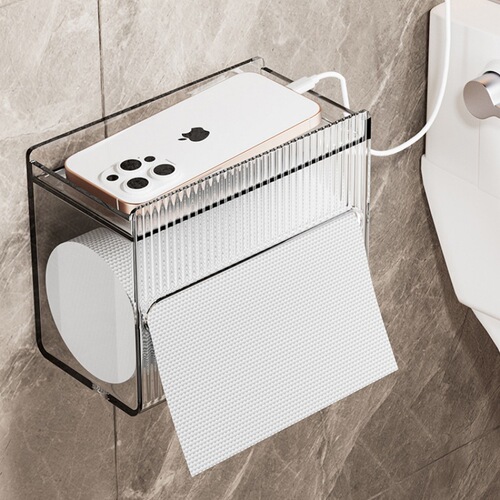 Bathroom tissue box household toilet paper box wall-mounted paper box toilet placement box toilet paper roll storage rack