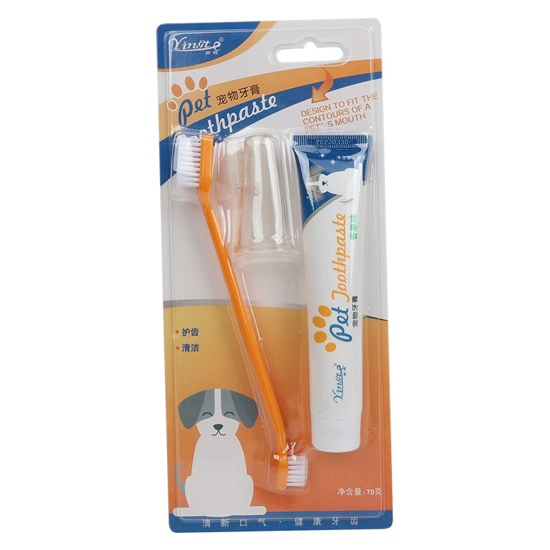 Fuente fabricante pasta de dientes para mascotas cepillo de dientes perros gatos dientes limpiadores perros gatitos dedo cubierta de cepillo de dientes desechable