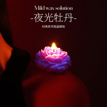 荧光夜光低温蜡烛香薰大豆蜡浪漫渐变反光玫瑰花牡丹情调礼物