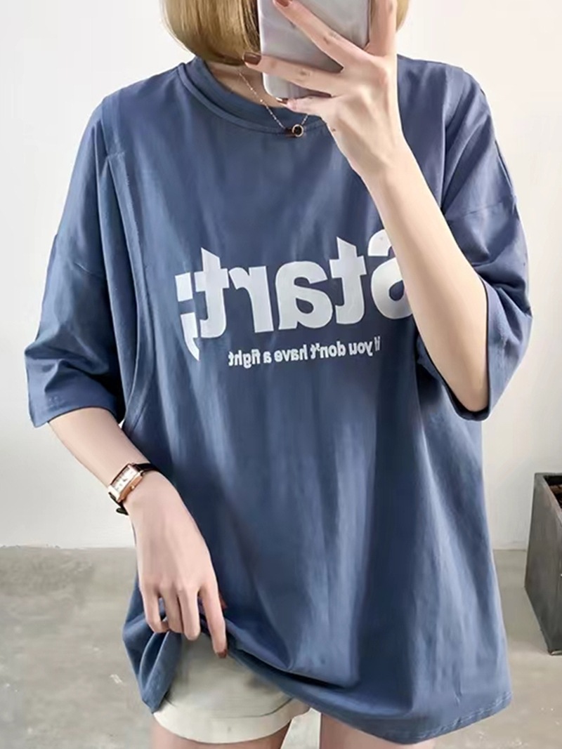 Summer wear new T-shirt maternity nursing short-sleeved long T-shirt loose postpartum dress feeding top outdoor hot mom style