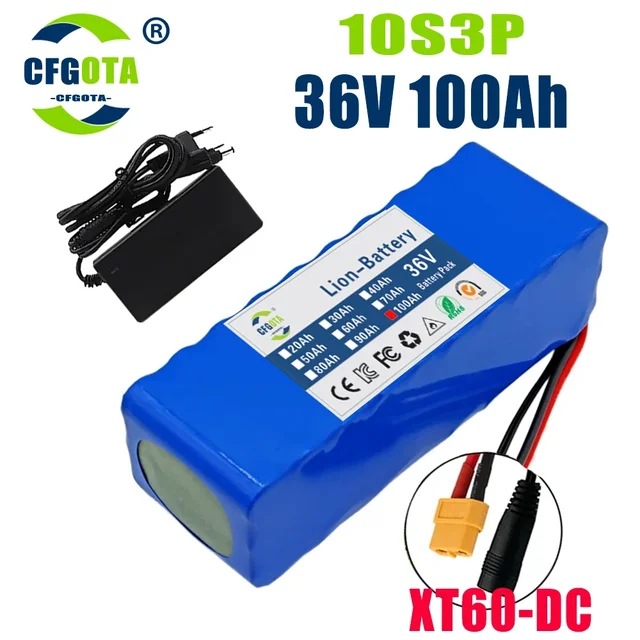 36V 100Ah 18650 Li-ion Batareya Paketi Elektrik Skuteri üçün