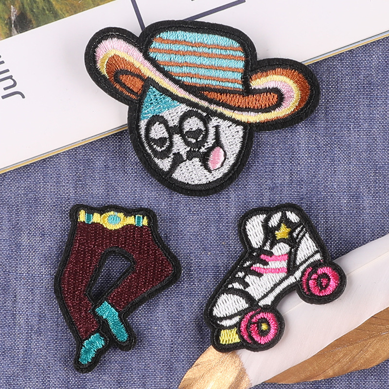 电脑绣花标人物鞋裤徽章标服装装饰辅料衣帽手工补丁背胶刺绣布贴