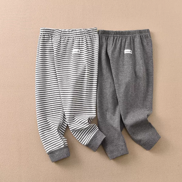 CK603 brushed patch cartoon striped pants dark gray