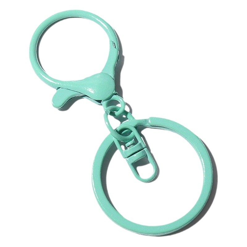 Color paint zinc alloy round Dragon keychain lobster buckle 8-word 3-piece set DIY jewelry buckle accessories toy hanging buckle