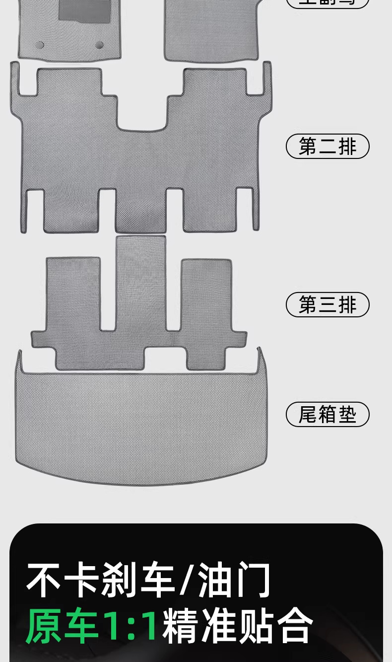 22-26 Models of Denza D9 Special Floor Mats, Quick-Drying, Easy to Care For, Stain-Resistant, Middle Row/Full Car Carpet Floor Mat Accessories