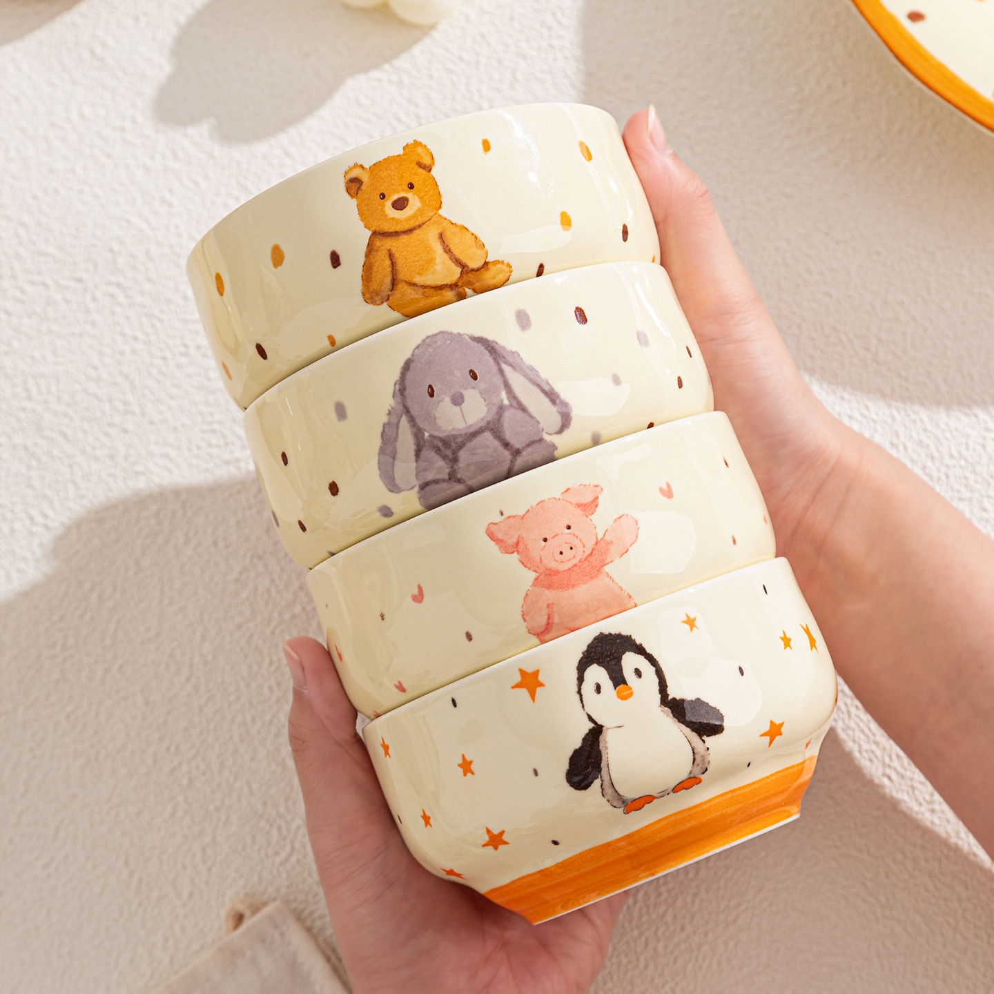 Bonita explosión de alto valor de la cara cuenco de cerámica de color esmaltado bajo el nuevo cuenco de yogur casero cuenco de arroz cubiertos de cerámica image 5