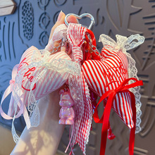 创意手工diy爱心小熊钥匙扣挂件miu系汽车钥匙链包包公仔挂饰配件