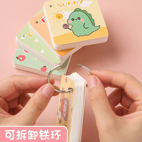 Cute mini student thickened ring-type loose-leaf blank English vocabulary book portable note book small book