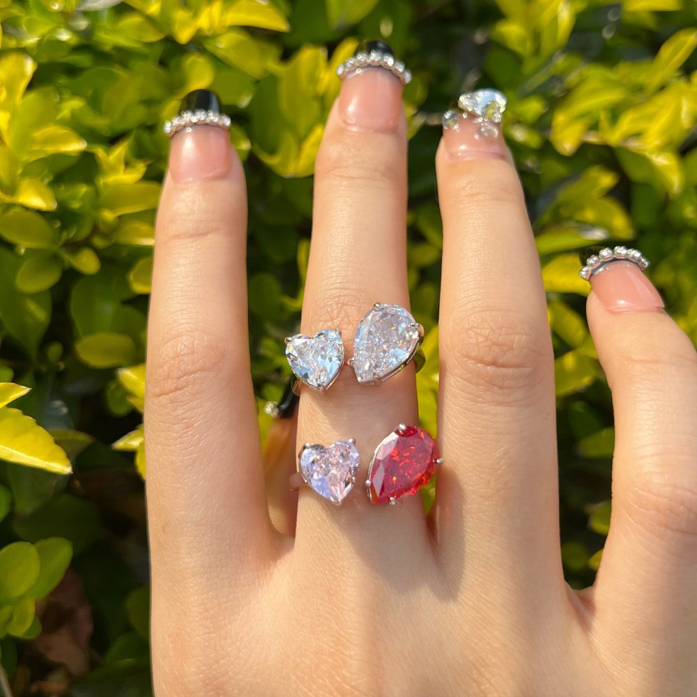 Fashion Geometric Sterling Silver Plating Zircon Rings 1 Piece