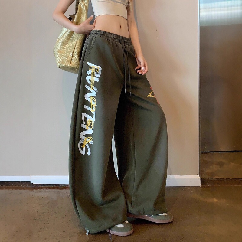 Cross-Border Gothic Letter Dance Casual Loose Sweatpants Jazz Dance Hip-Hop Street Dance Street Style Women's Pants Cross-Border Gothic Letter Dance Casual Loose Sweatpants Jazz Dance Hip-Hop Street Dance Street Style Women's Pants
