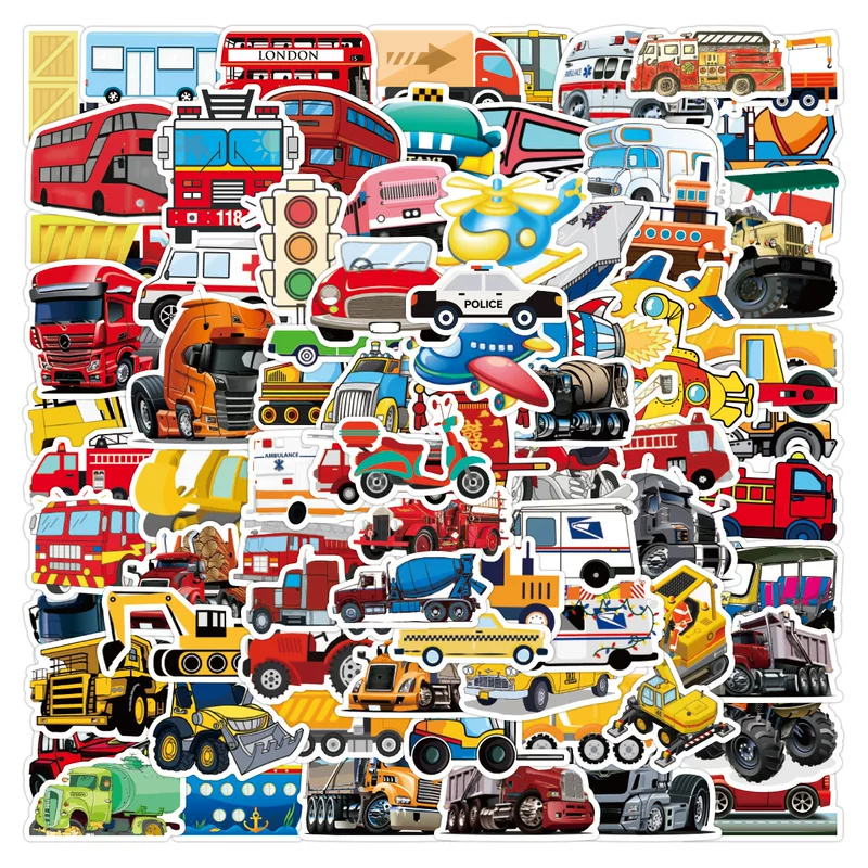 Children's cognitive cartoon sticker, suitcase, training, graffiti