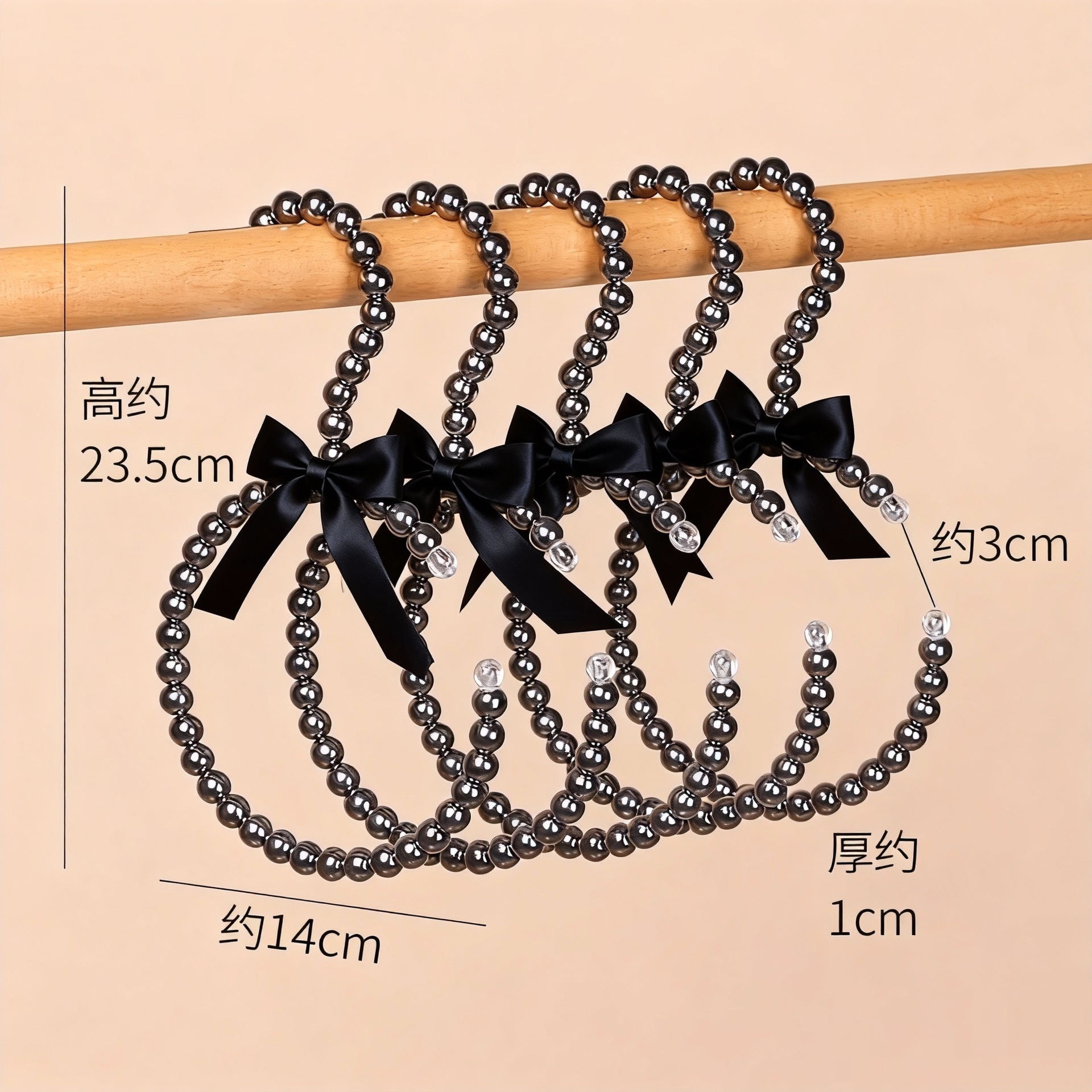 Tienda de ropa de mujer perla lujo ligero vestido retro arco adulto percha de ropa infantil estilo europeo hadas soporte de abrigo