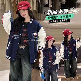 女童2026新款苹果2拼色刺绣款成绩单棒球服680图片色女织休闲