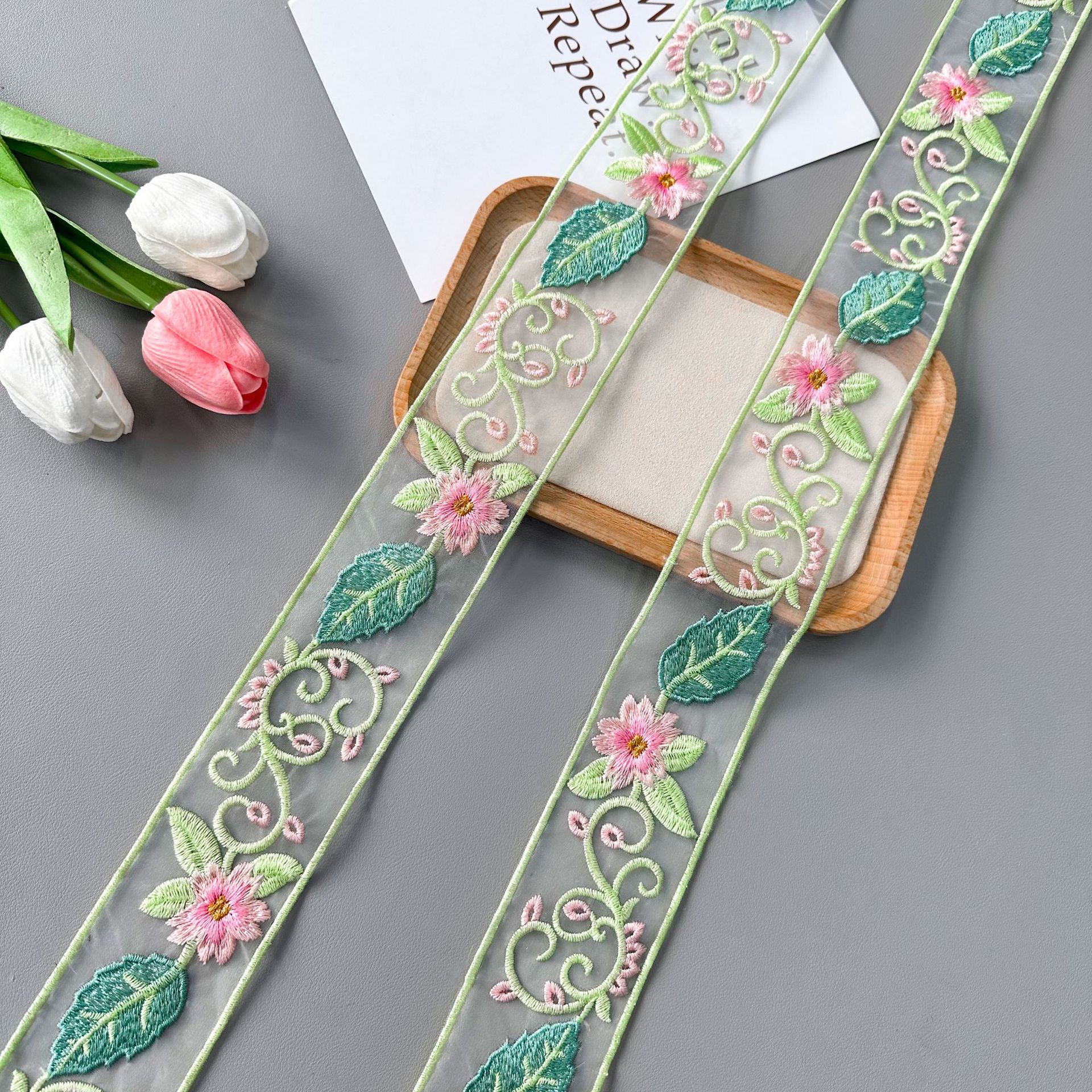 Nuevo estilo nacional retro estilo occidental accesorios de encaje estilo chino bordado código de barras diy ropa Hanfu accesorios de collar