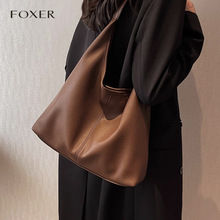 金狐狸女士包包2025新款大容量软皮单肩包托特包包上班通勤包大包