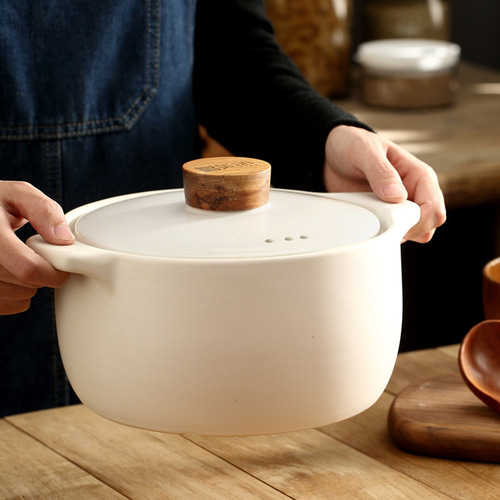 Wholesale Japanese white ceramic casserole open flame high temperature resistant electric ceramic stove gas casserole household soup stew pot