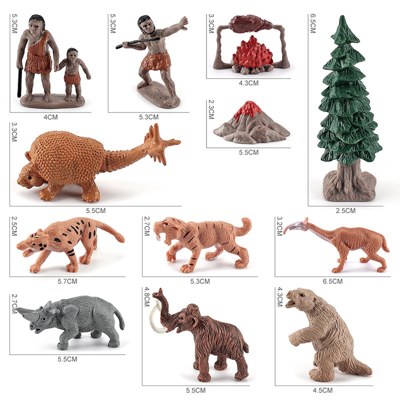 Transfronterizos Simulación de niños Prehistórica Modelo de animales Mamut sólido Volcán Pino Lazo de la tierra Ornamento estático