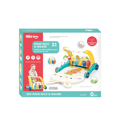 婴儿玩具脚踏琴学步车健身架二合一多功能学步推车0-6-12个月批发