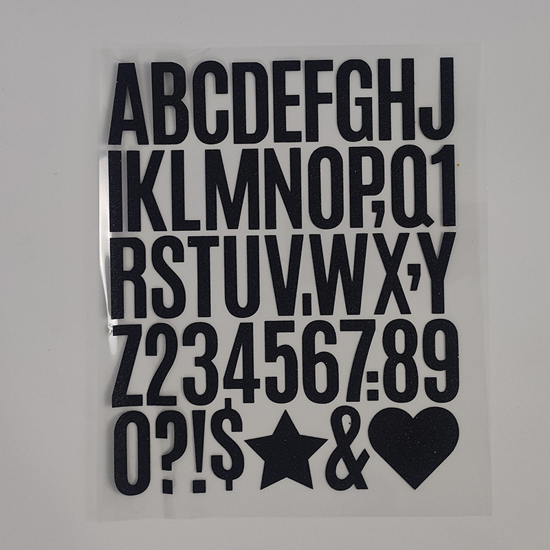 Pegatinas de letras de brillo transfronterizas, impermeables, buzones de correo de gran tamaño, decoración de regalos creativos, pegatinas digitales de brillo de bricolaje