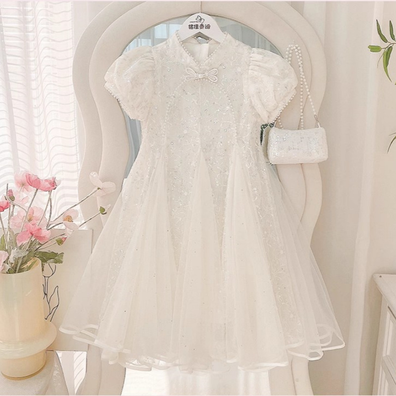 Girls Dress Summer 2025 New Style Summer Dress Children's Clothing Little Girl Cheongsam Princess Dress Children's Dress Summer