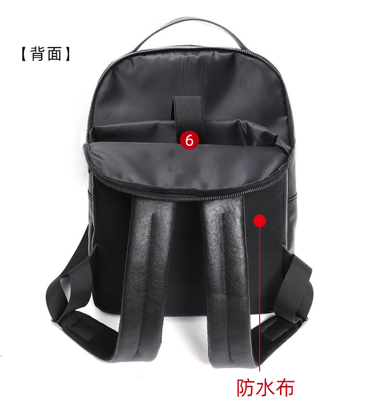 Ba lô da bò lớp đầu nam 15.6 inch công sở, ba lô laptop du lịch 32×12×42 cm — Màu đen chi tiết 10