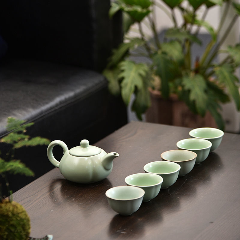 7 머리 Ru 가마 호박 냄비 꽃잎 컵