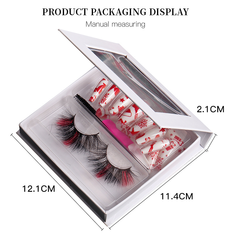 Fashion Christmas Manicure False Eyelashes Tool Set display picture 4