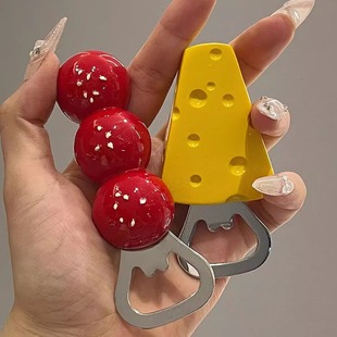 Sugar-Coated Berry Cheese Bottle Opener Beer Bottle Opener Refrigerator Sticker Household Magnetic Absorbing Creative Multifunctional Opening Artifact