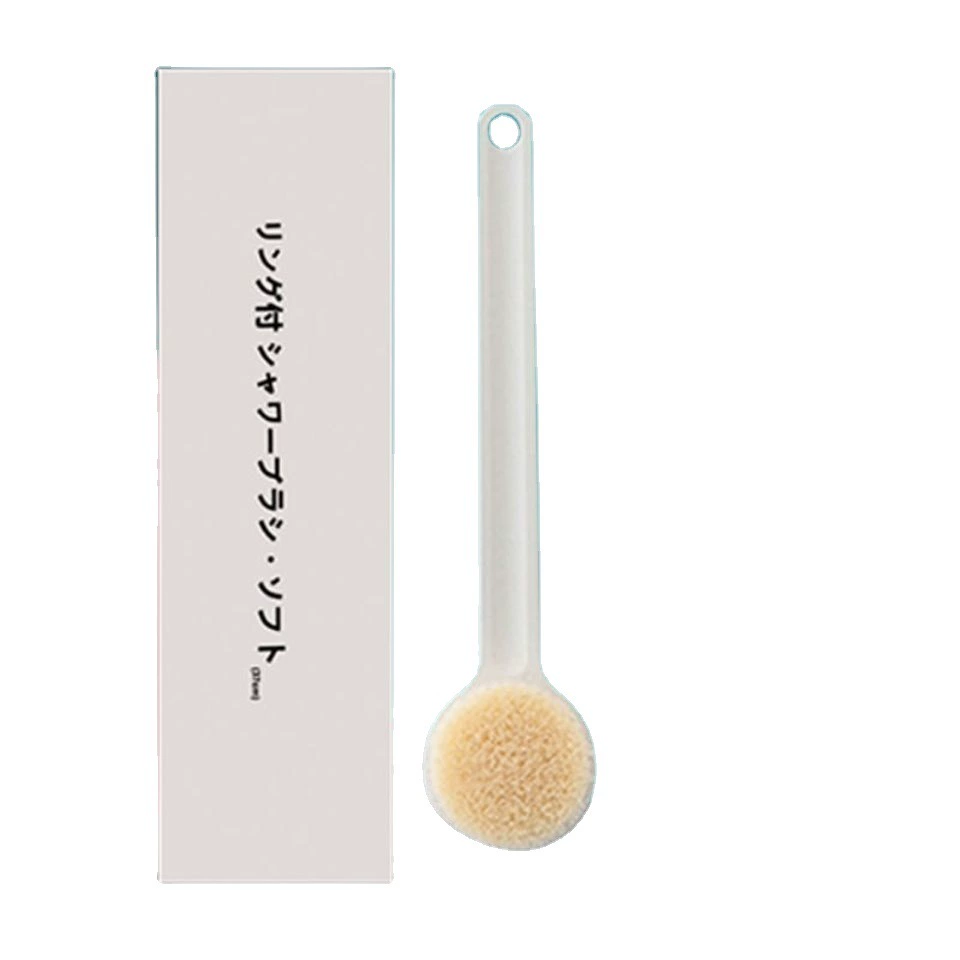 Long-Handle Bath Brush, PP Body & Soft Nylon Bristles, 37 cm, Back Scrub & Massage
