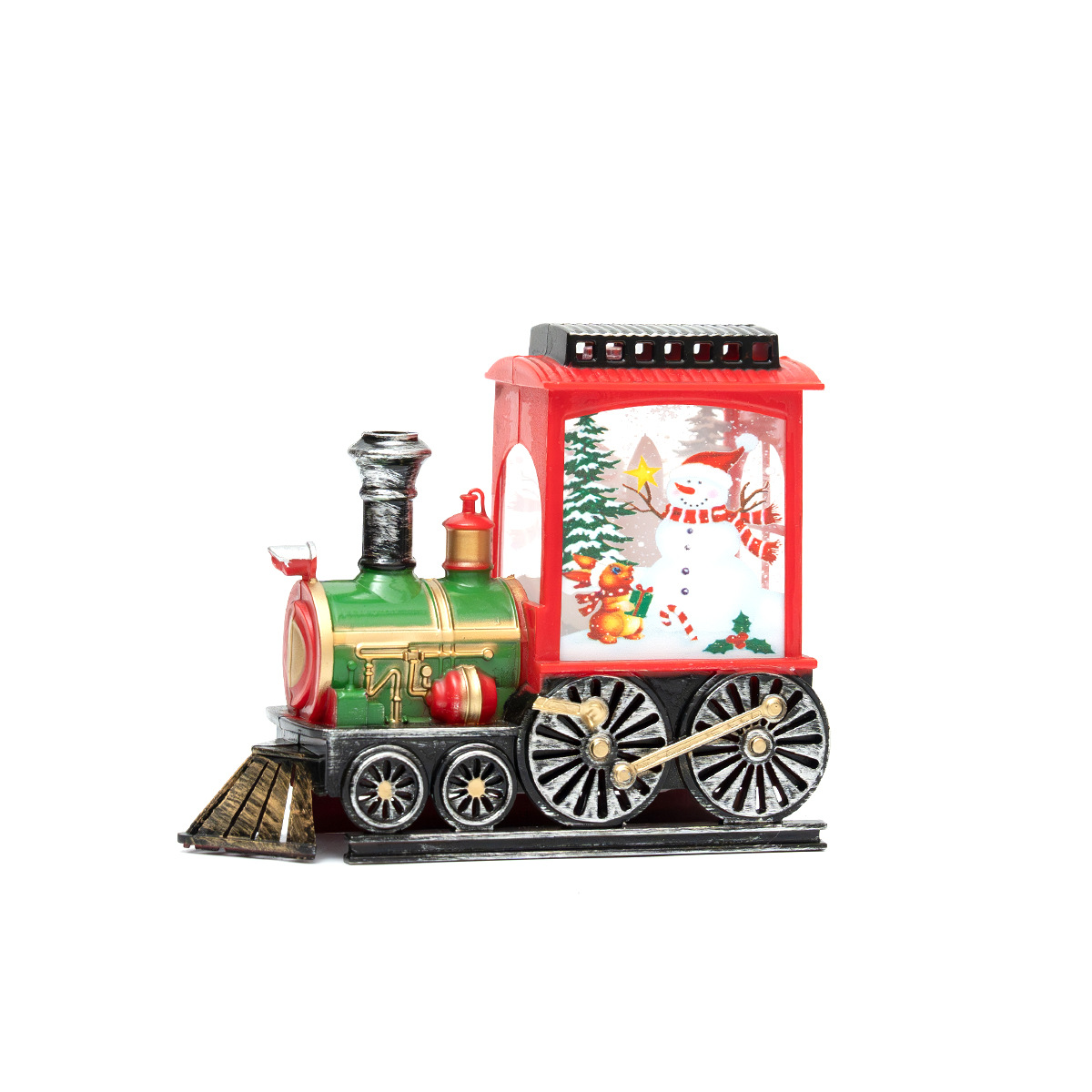 Navidad transfronteriza 2025 nuevo tren retro LED luz de noche de Navidad luz de viento de plástico iluminante luz de noche