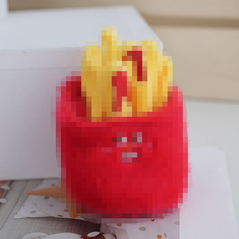 Creative Plush Burger Fries Pendant Keychain Bag Accessories Gift Doll Machine Chicken Leg Doll Plush Toy