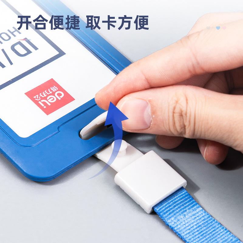 Cubierta de tarjeta de identificación Deli Tarjeta de trabajo Cordón Tarjeta de trabajo Insignia de trabajo Tarjeta de comida Tarjeta de campus de estudiante Cubierta de tarjeta de identificación 64821