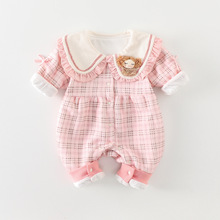 婴儿衣服0到3个月秋装连体衣长袖哈衣女宝宝春秋季外出可爱爬服