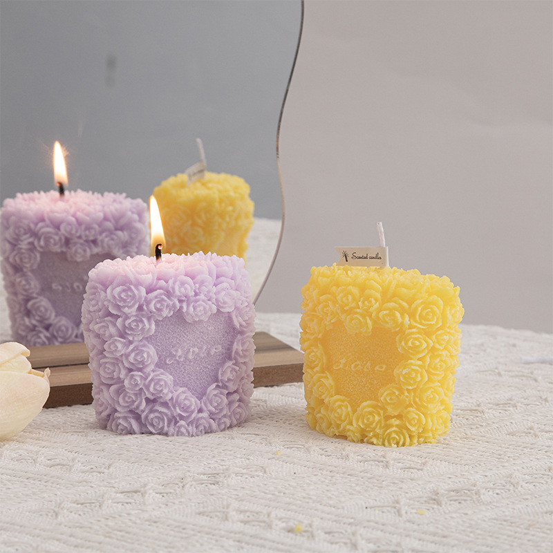 Floral Scented Candle Romantic Proposal Wedding Celebration Gift DIY Creative Handmade Candle Ornament Decor
